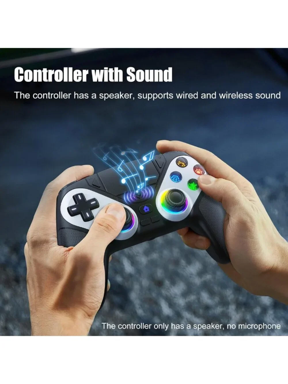 Wireless LED Game Controller for PS5 & PC | Dual Vibration, Turbo Function